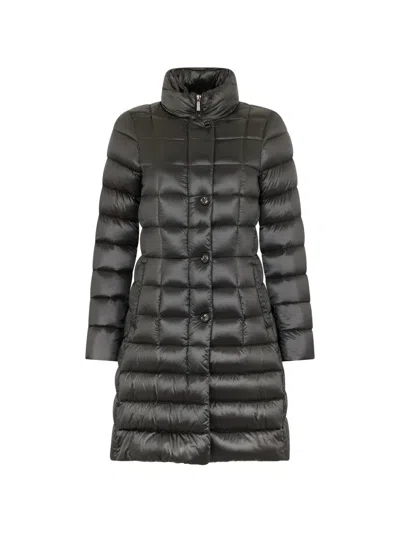Moorer Button-front Padded Coat In Black