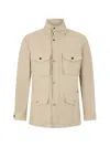 Moorer Button Front Pocket Jacket In Neutral