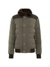 Moorer Button High-neck Padded Jacket In Green