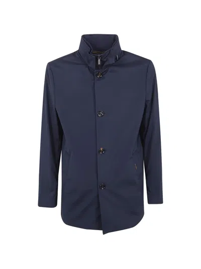 Moorer Button Jacket In Blue