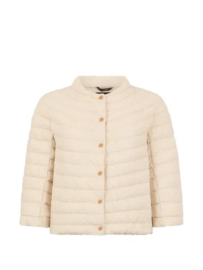 Moorer Button Padded Jacket In Neutral