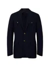Moorer Button Pocket Blazer In Blue