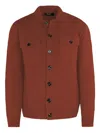 Moorer Button-up Knitted Shirt In Burgundy