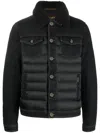 Moorer Button-up Padded Down Jacket In Black