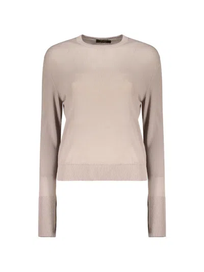 Moorer Button-detail Long-sleeve Sweater In Neutral