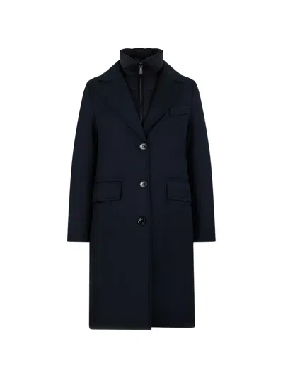 Moorer Buttoned Coat In Blue