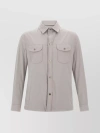 MOORER BUTTONED CUFFS FRENCH BAND COLLAR JACKET