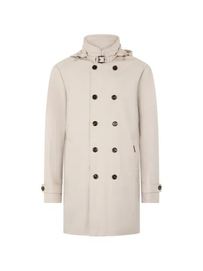 Moorer Buttoned Double-breasted Trench Coat In Neutral