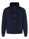 Moorer Buttoned Fur-collar Jacket In Blue