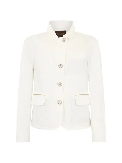Moorer Buttoned Jacket In White