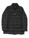 Moorer Buttoned Padded Coat In Black