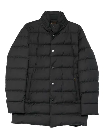 Moorer Buttoned Padded Coat In Black