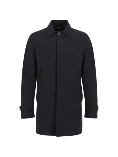 Moorer Buttoned Porto-os Coat In Black