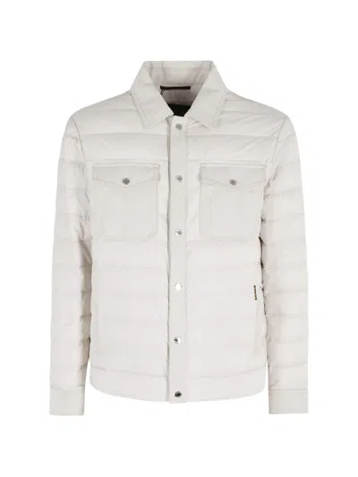 Moorer Buttoned Quilted Jacket In White