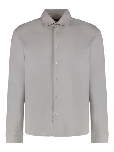 Moorer Buttoned Shirt In Gray