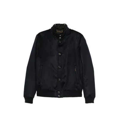 Moorer Button-fastening Bomber Jacket In Black