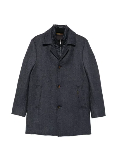 Moorer Button-fastening Coat In Blue