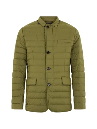 Moorer Button-fastening Padded Jacket In Green