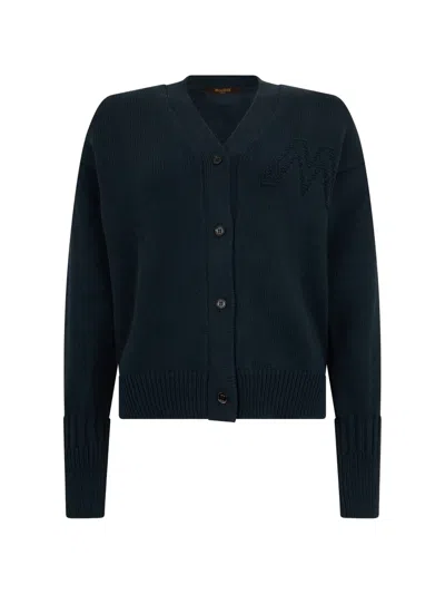 Moorer Button-front Cardigan In Blue