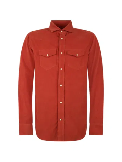 Moorer Button-front Shirt In Transparent