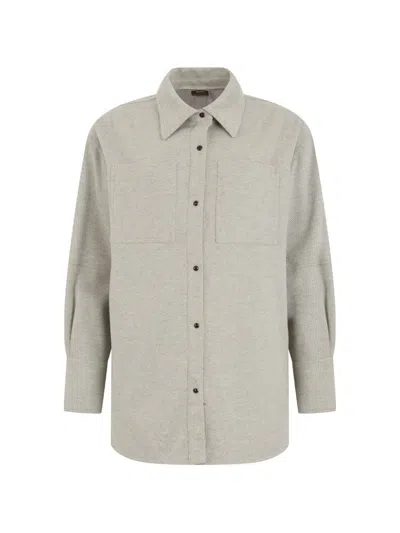 Moorer Button-up Shirt In Gray