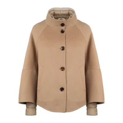 Moorer Caban Paired With A Detachable Down Jacket In Brown