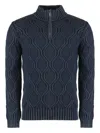 Moorer Fedro Turtleneck Wool Pullover In Blue