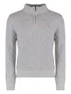 Moorer Cable-knit Half-zip Sweater In Gray