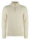 Moorer Denis Cashmere Turtleneck Pullover In White