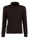 Moorer Cable-knit Roll-neck Sweater In Brown