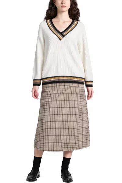 Moorer Cable Knit Sweater In Bianco In Grey