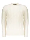 Moorer Sweater With An Elegant Cable Knit Pattern In White