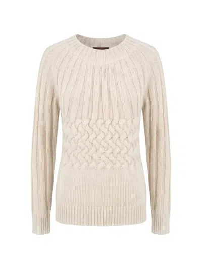 Moorer Cable-knit Ribbed Sweater In Multi