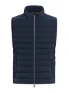 Moorer Calaf Quilted Padded Vest In Blue