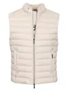 Moorer Quilted High Collar Sleeveless Jacket With Pockets
