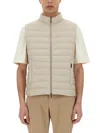 Moorer Quilted High Collar Sleeveless Jacket With Pockets