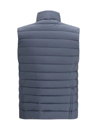 Moorer Calaf-s3 Quilted Gilet With Boudin Padding In Blue
