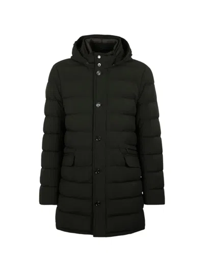 Moorer Calandri Hooded Padded Coat In Black