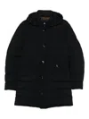 Moorer Tailored Blue Coat With Quilted Design In Blue