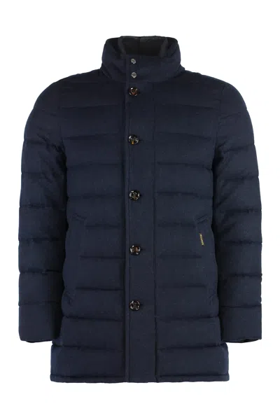 Moorer Calegari Cashmere Down Jacket In Blue
