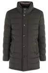 Moorer Long-sleeved Stand-collar Cotton Coat In Gray