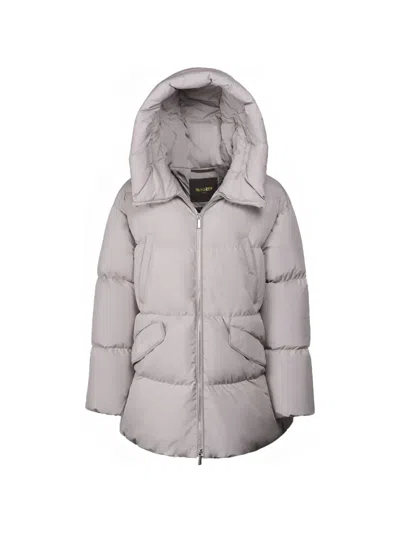 Moorer Caliope -stp Quilted Hooded Jacket In Gray