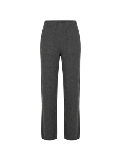 Moorer Callie Knitted Track Pants In Grey