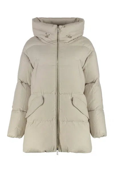 Moorer Calliope Hooded Down Jacket In Sand