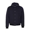 Moorer Padded Jacket With Removable Hood And Zip Pockets In Blue