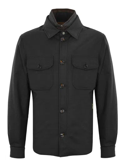 Moorer Jacket Collared Design Long Sleeves Pockets In Black