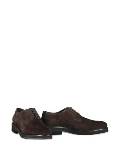 Moorer Campini Suede Leather Lace-up Shoes In Multi