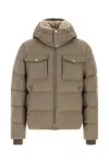 Moorer Cappuccino Nylon Blend Alarick Down Jacket In Green