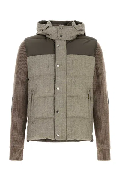 Moorer Cappuccino Wool Bensa Down Jacket In Multi