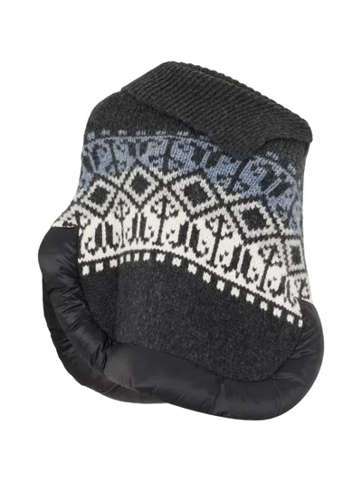 Moorer Capua-alw Padded-trim Poncho In Black